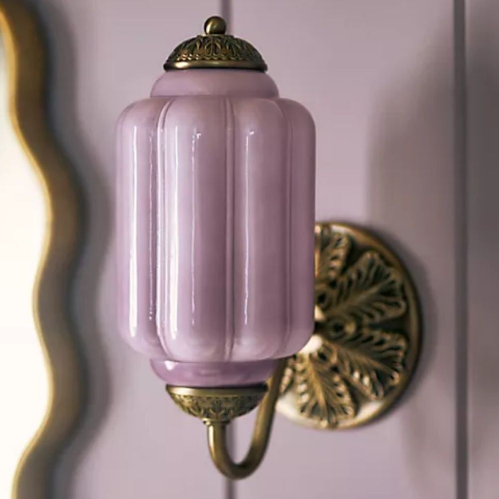 Anthropologie The Eloise Scallop Milk Glass Sconce Wall Light